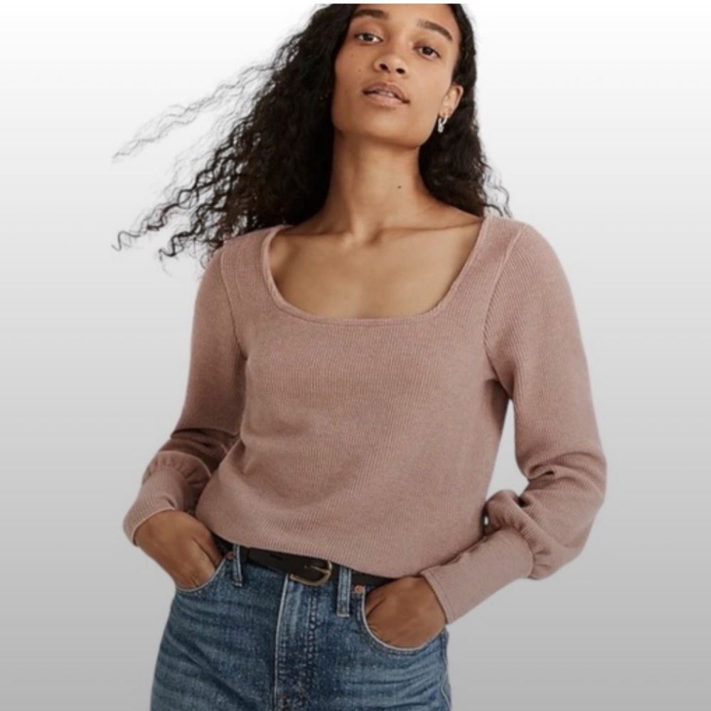 Madewell Ottoman Rib Square-Neck Top - Size XXS